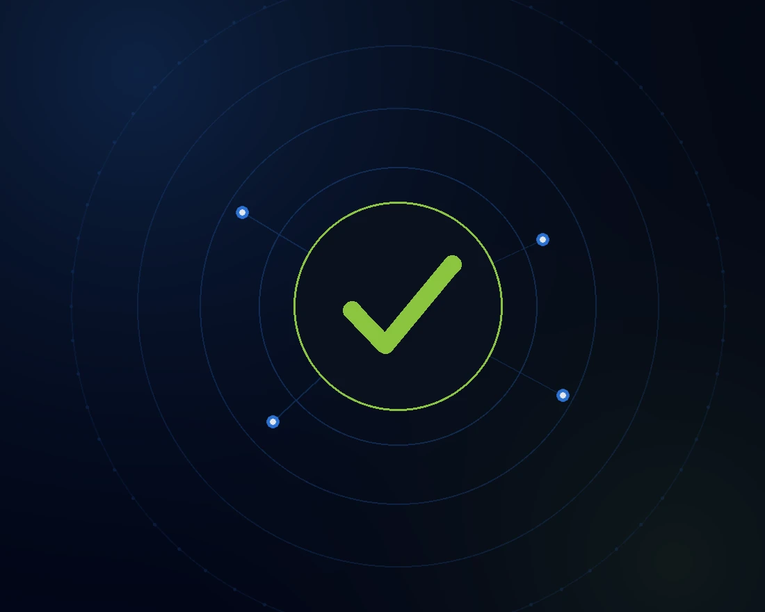 Concentric signal rings around a green check mark, the Get 'er Done brand motif